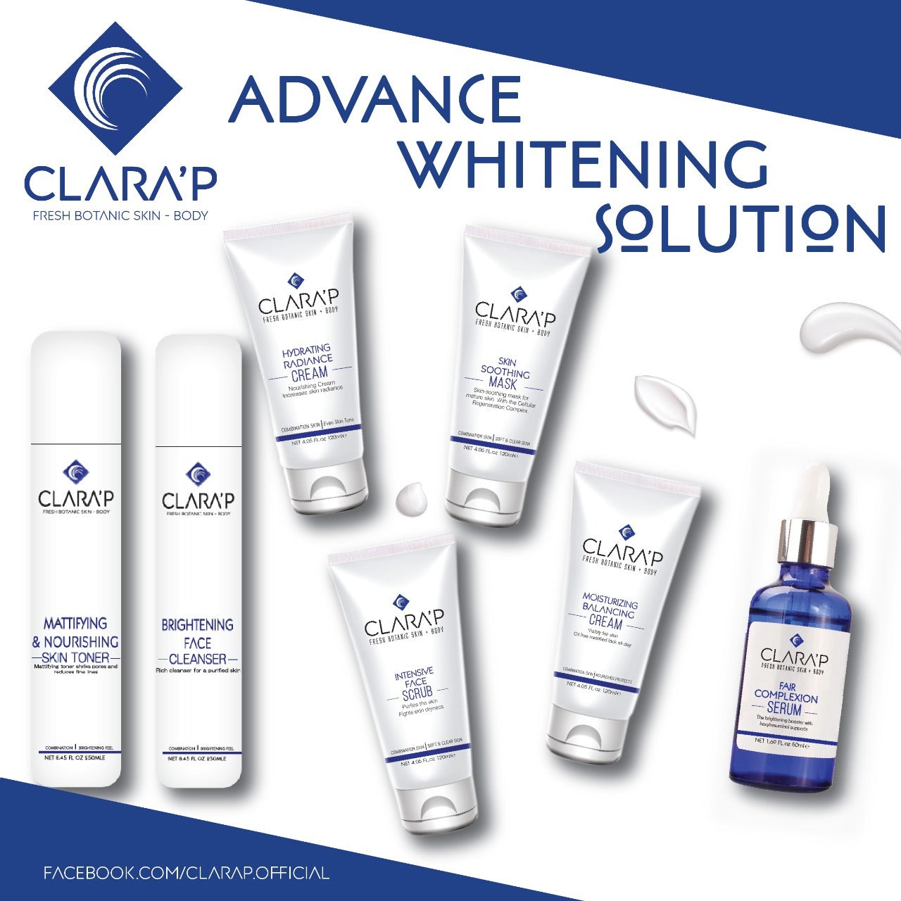 Clara'P Advance Whitening Facial Kit (Personal Kit)