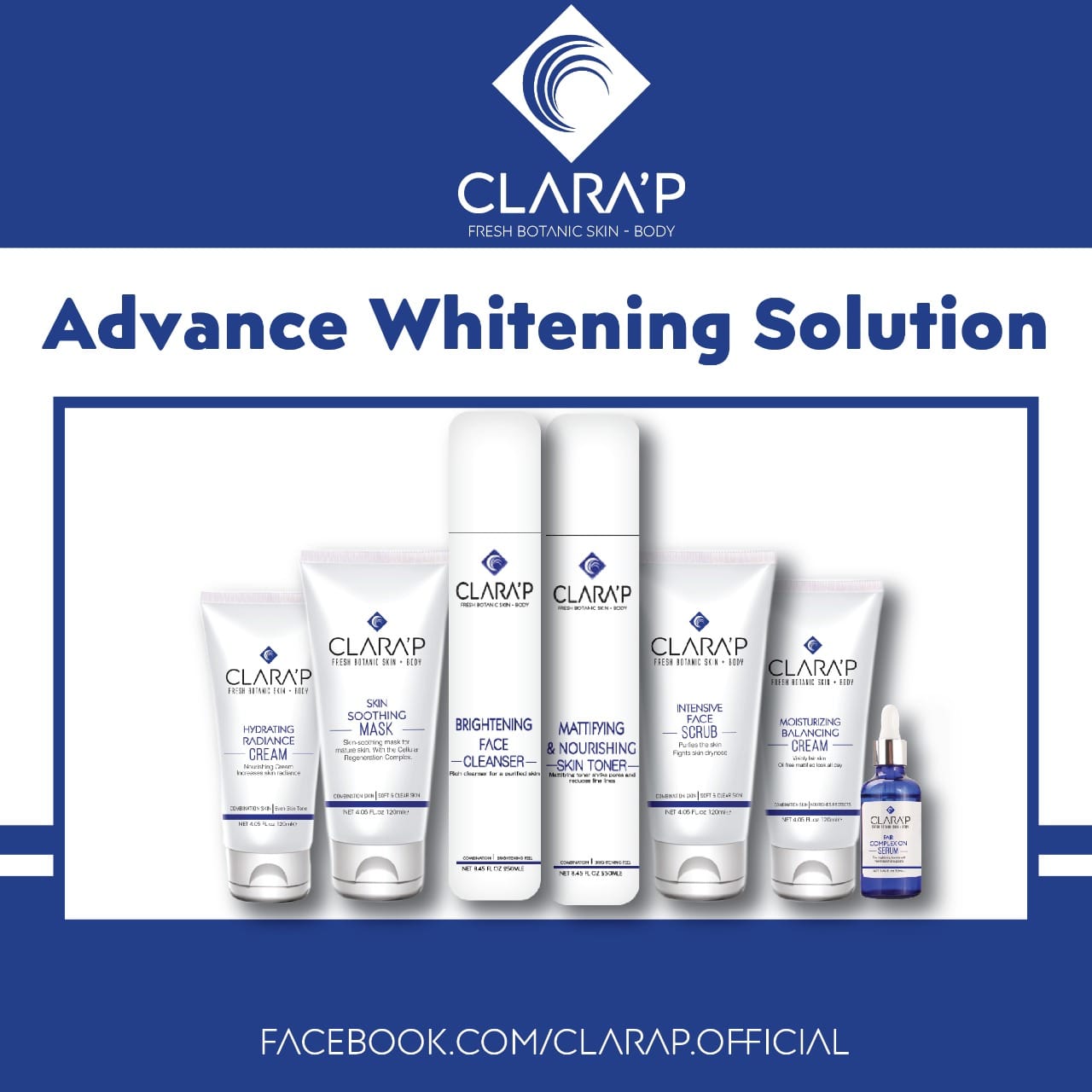 Clara'P Advance Whitening Facial Kit (Saloon Kit)